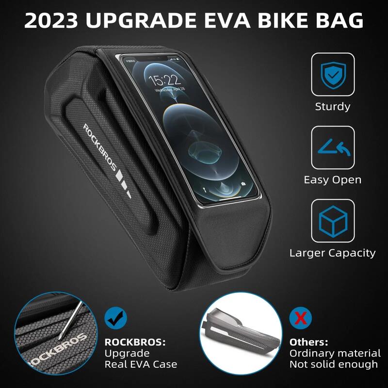 Geantă RockBros pentru cadru/ghidon EVA 1,7 L, buzunar telefon, velcro