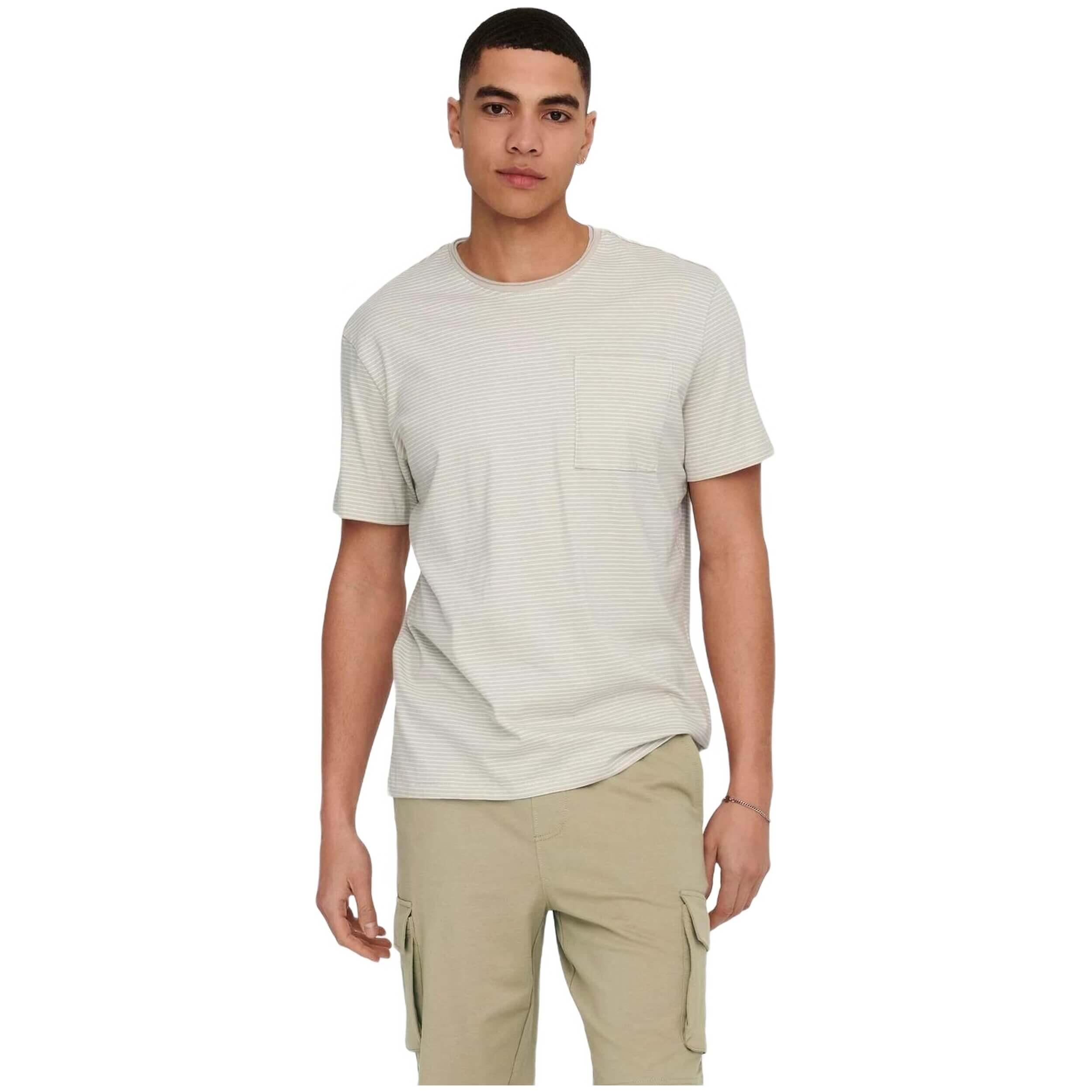 Maglia a maniche corte Only & sons modello 22025680-raindrops per uomini 3/4
