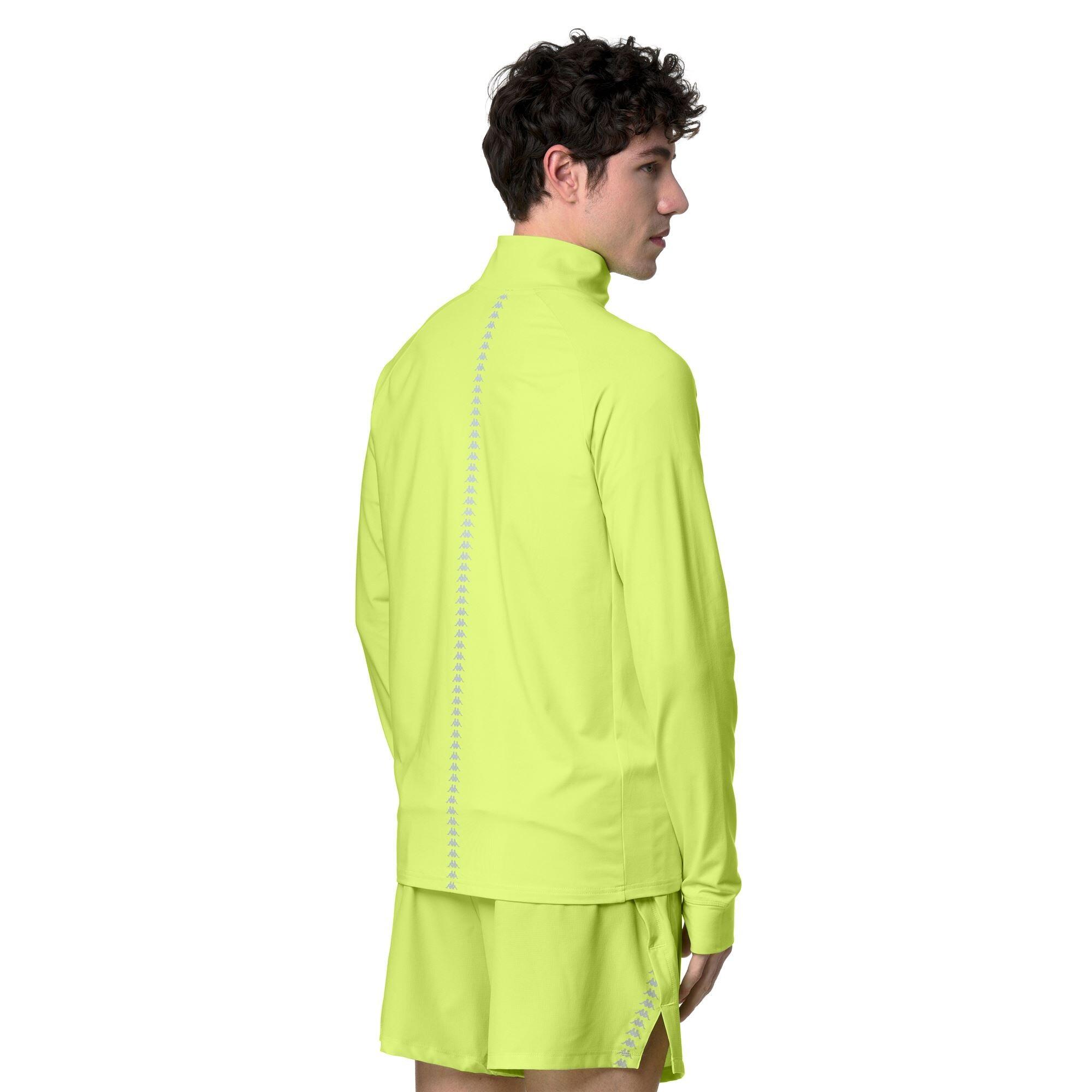 Felpa con zip da uomo in poliestere verde da running 6/6