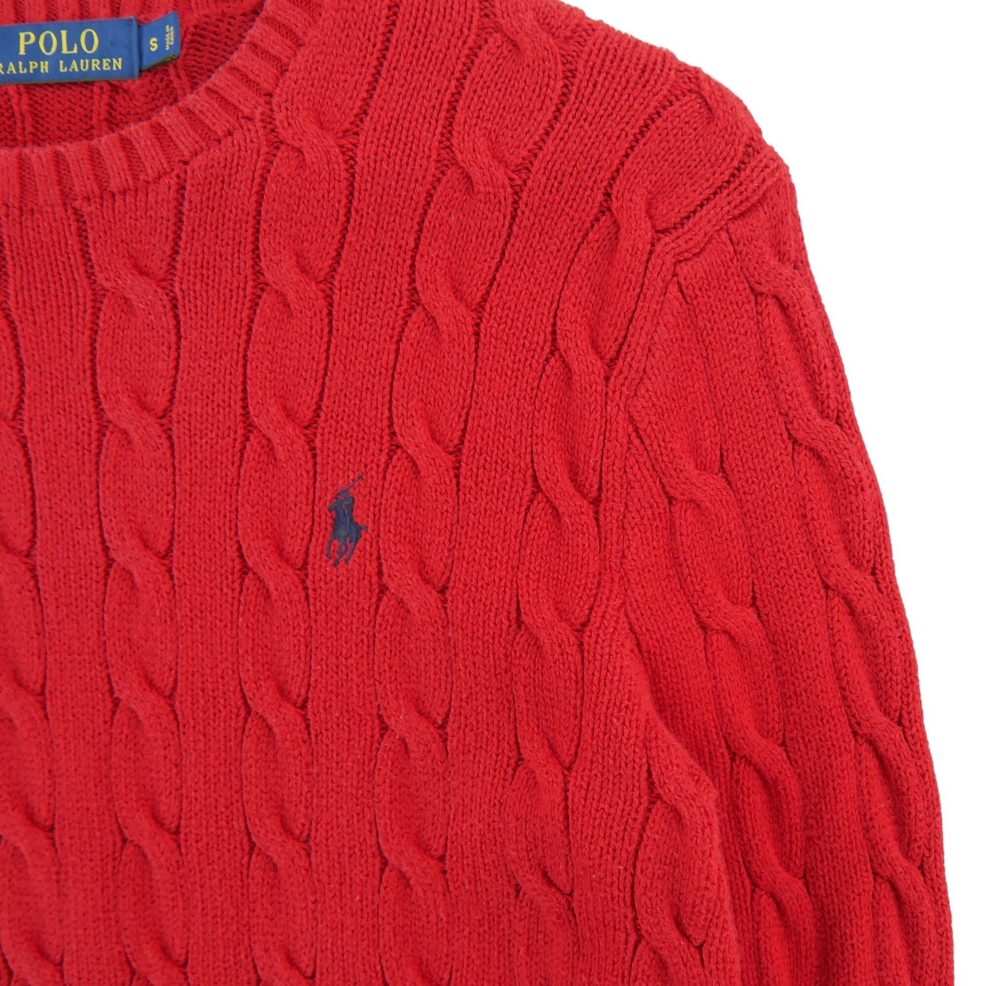 Men's Cable Knit Twisted Red Sweater 3/6