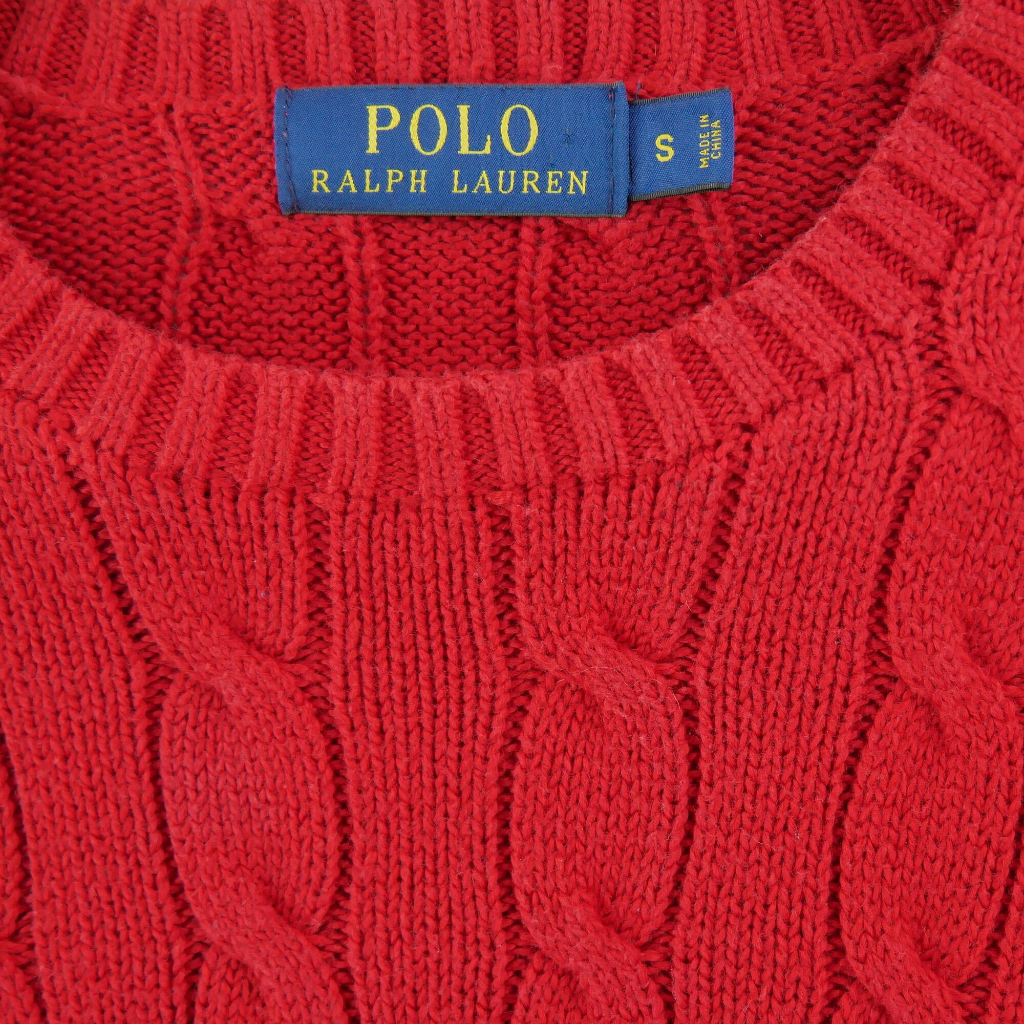Men's Cable Knit Twisted Red Sweater 5/6