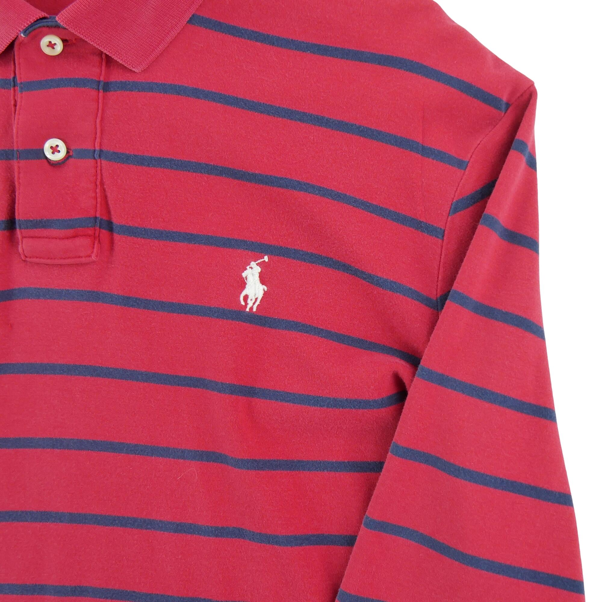 Herren Langarm Polo Rot 3/7