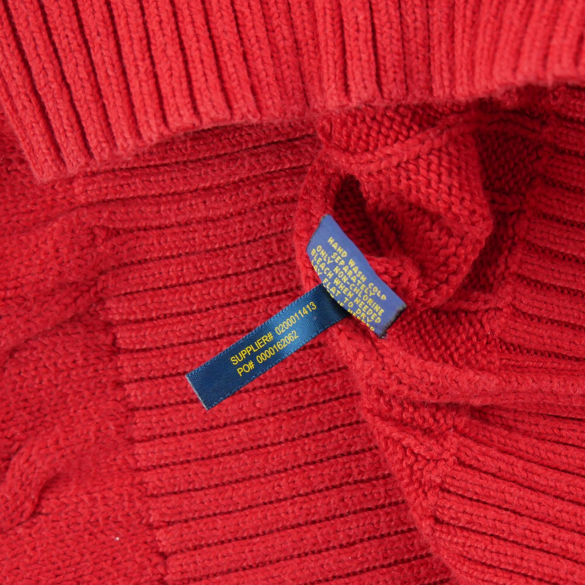 Men's Cable Knit Twisted Red Sweater 6/6