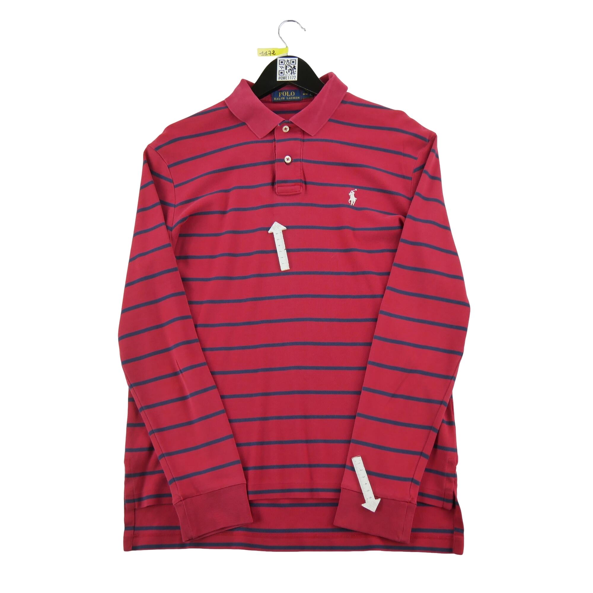 Herren Langarm Polo Rot 5/7