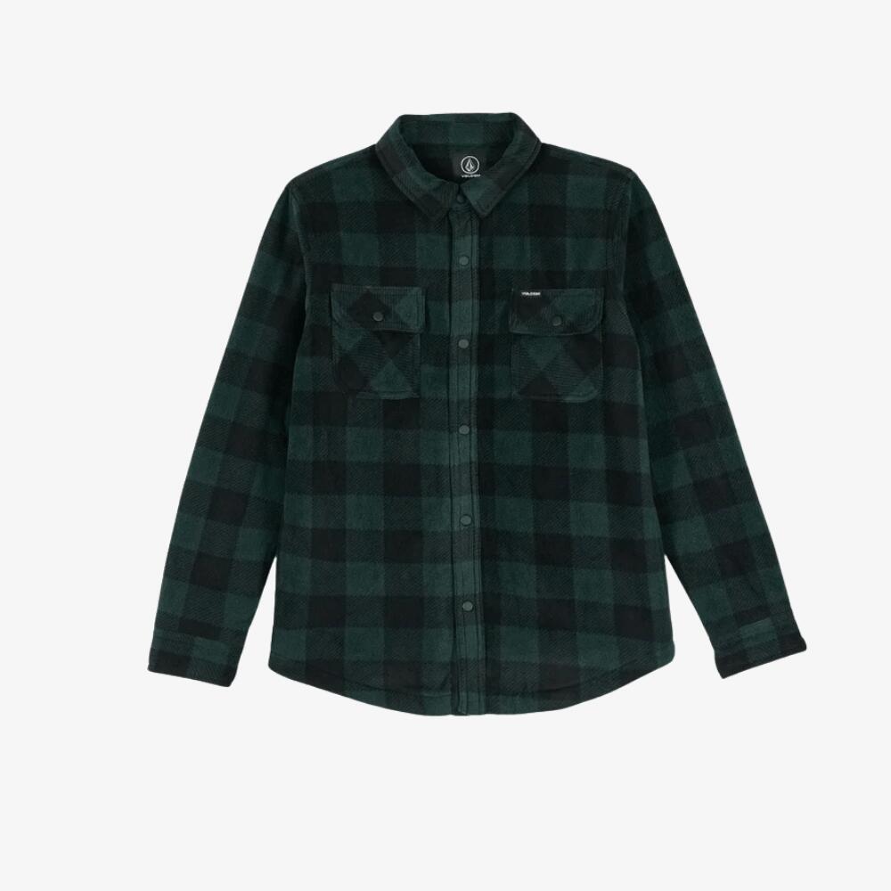 Volcom Bowered Long-Sleeve Shirt Black Green