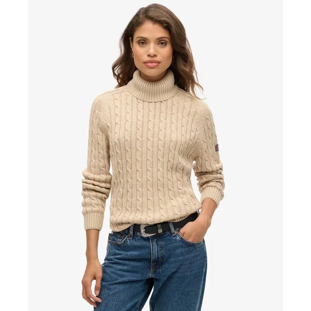 Pull ample torsadé à col roulé femme Superdry 2/6