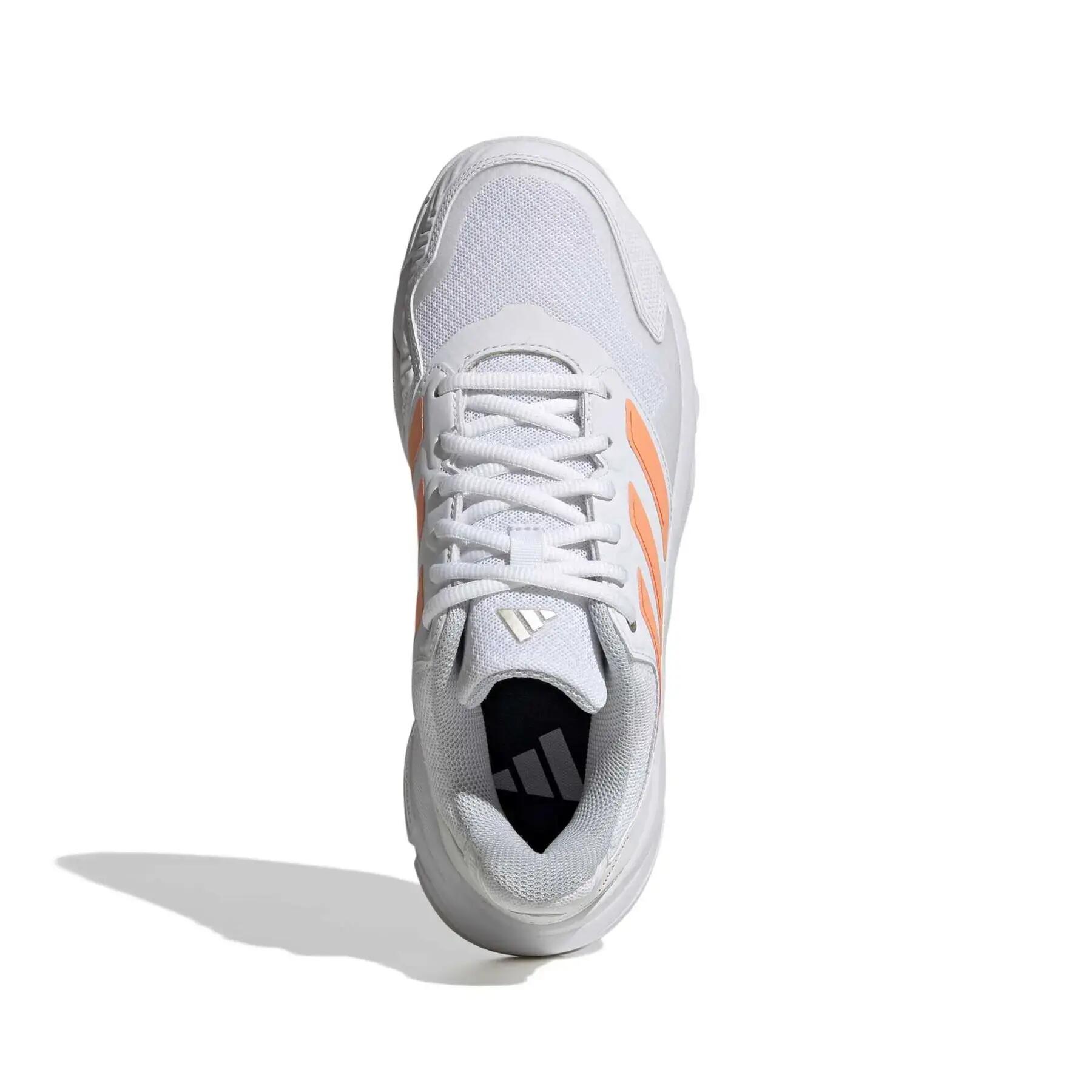 Zapatillas Adidas CourtJam Control 3 Blanco Naranja Mujer 7/7