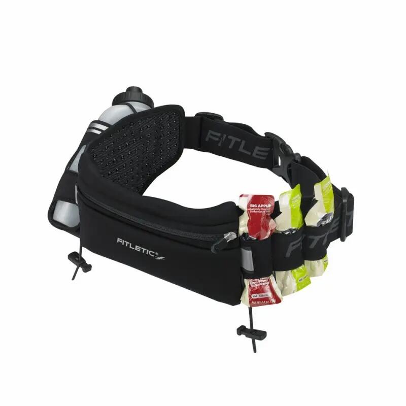Ceinture d'hydratation 1 gourde 350ml et portes gels noir Fitletic 2/6