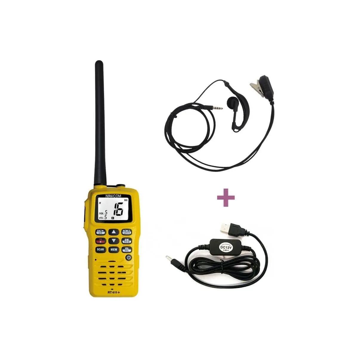 VHF RT411+PACK Carregador 220V- cabo USB 4/4