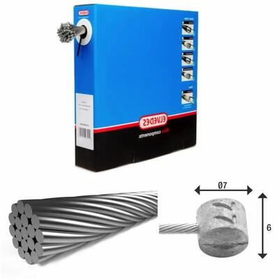 Remblokdraden 1x19 rvs ø1,5mm t-kop ø7x6 elvedes (x100)