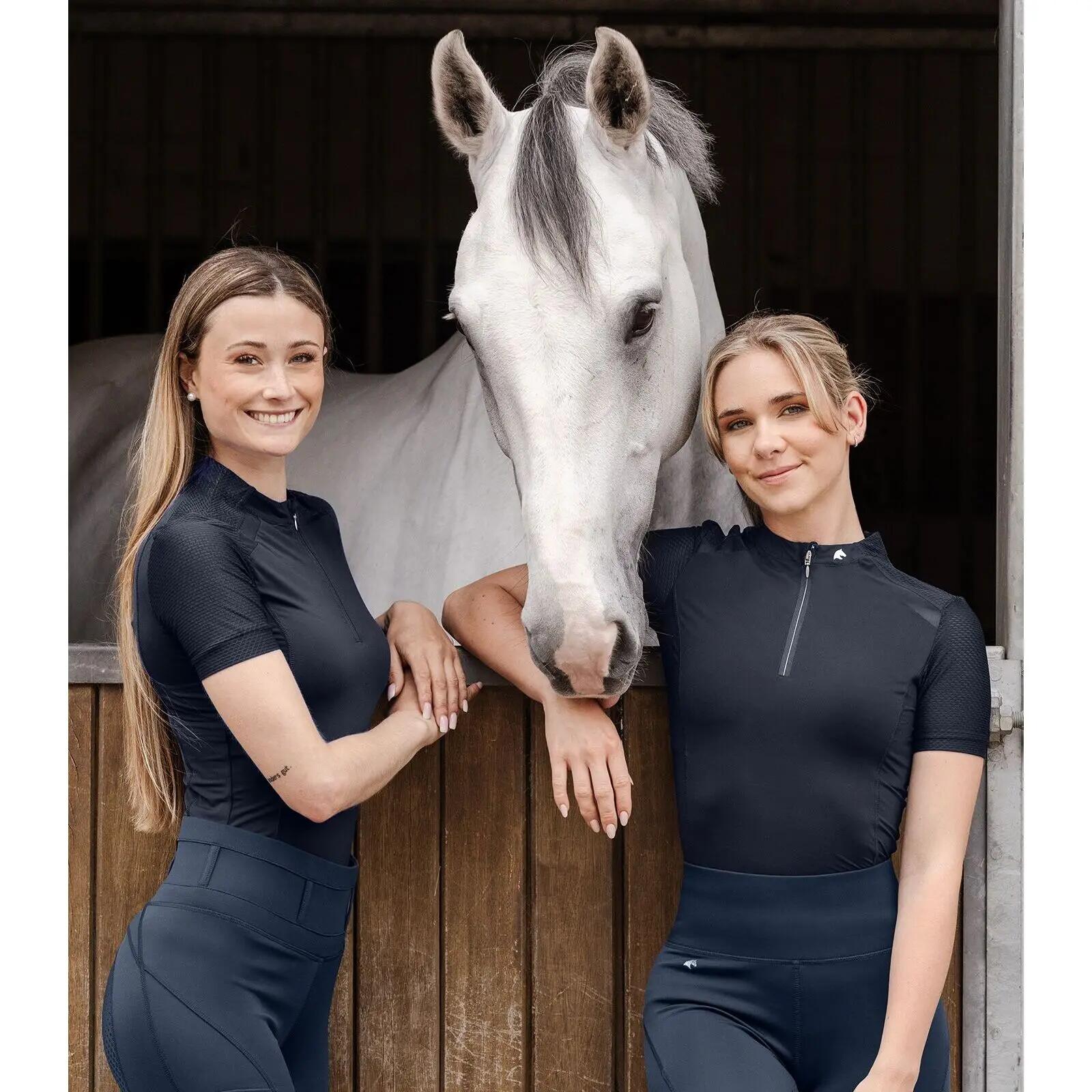 Polo d'équitation technique zippé femme ELT Nancy 2/7