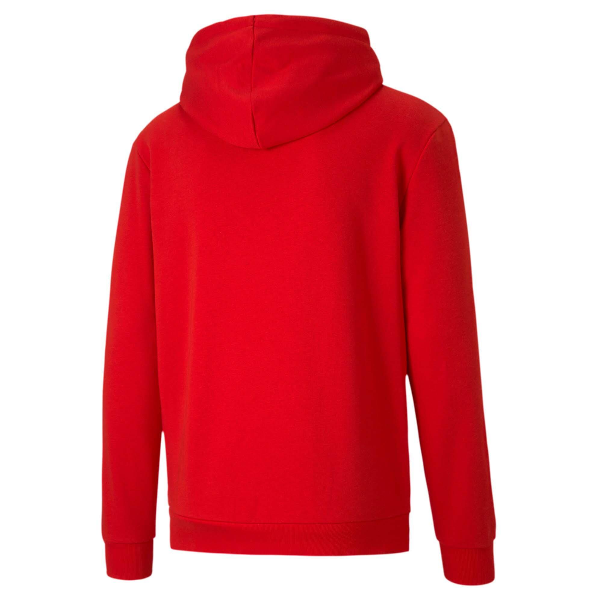 Felpa con cappuccio uomo ( fleece) puma rosso 2/6