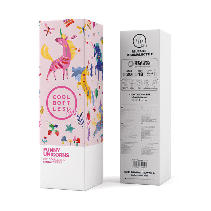 Botella Térmica para niños Cool Bottles. Con envío gratis. Funny Unicorns 350ml 4/5