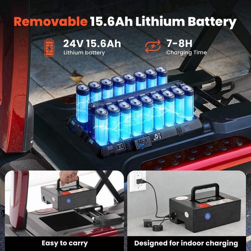 iScooter X11 Skládací koloběžka pro seniory, 24V 15,6Ah baterie
