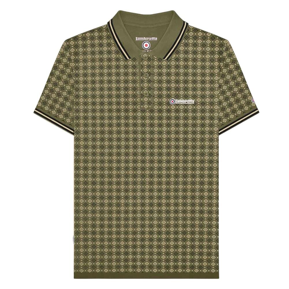 Lambretta Mens SS25 Geometric Polo Shirt