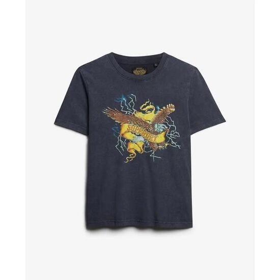 Koszulka damska z luźnym krojem i wzorem Superdry Biker Rock