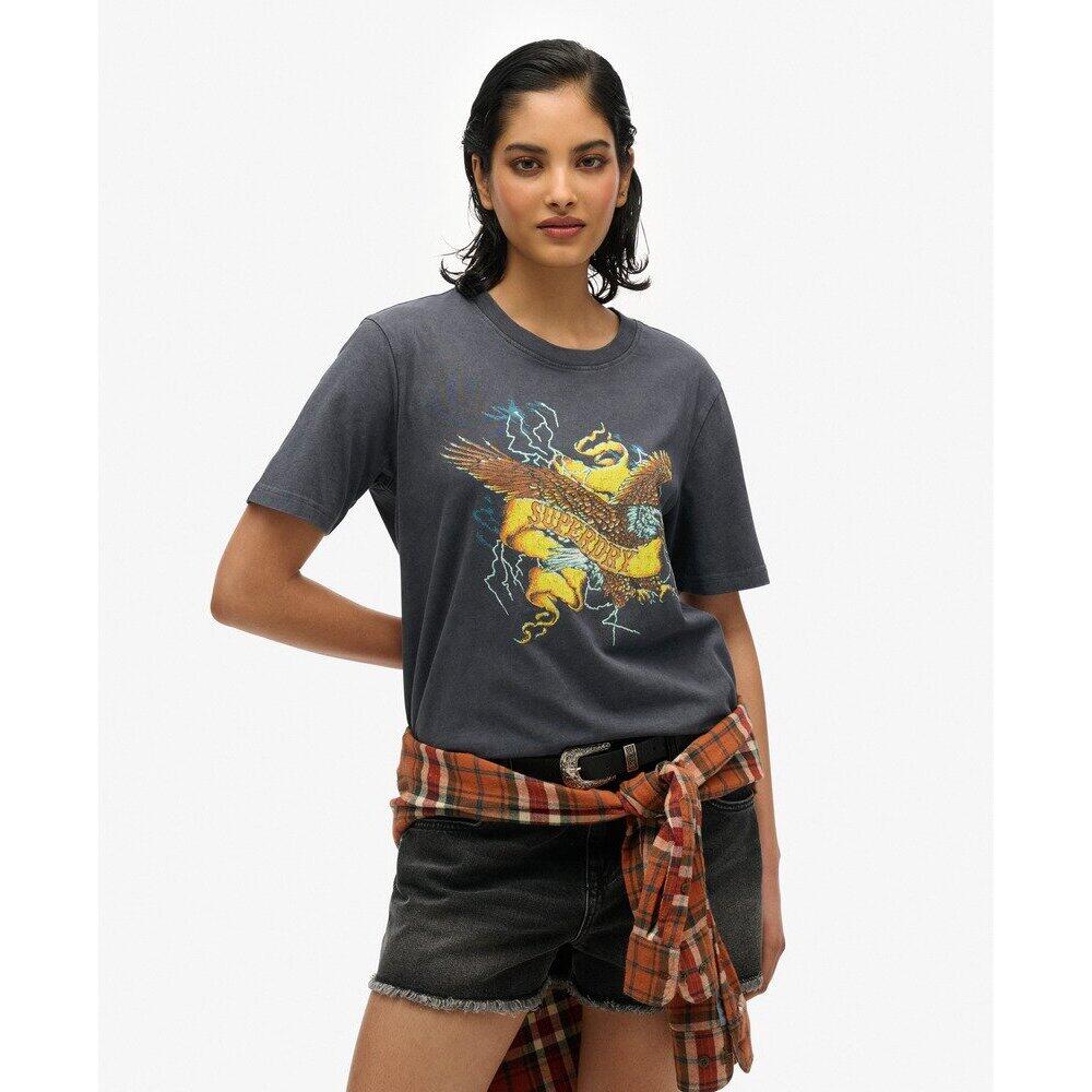 T-shirt décontracté à motif femme Superdry Biker Rock 2/6
