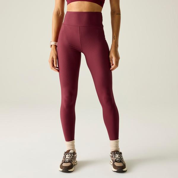 Womens/Ladies Hustle Ribbed Leggings (Tibetan Red)