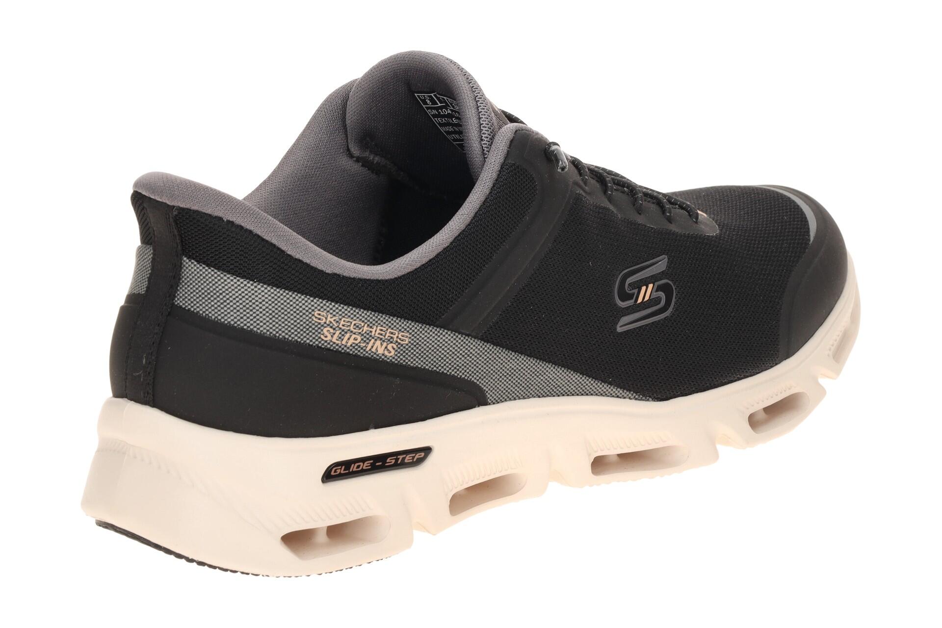 Skechers Glide Step Schuhe schwarz beige Damen SLIP INS 104616 4/7
