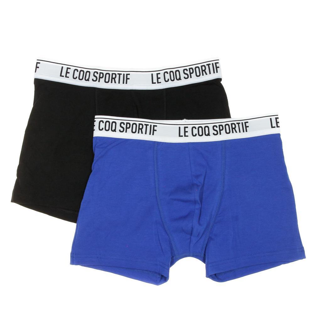 Men's Le Coq Sportif Camuset Sport Boxer Shorts - 2 Pack Blue/Black