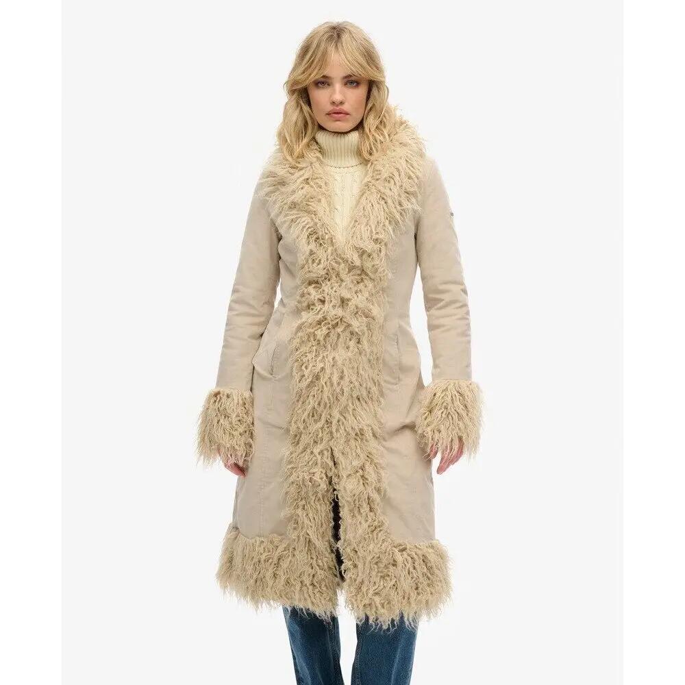 Manteau afghan long avec doublure en fausse fourrure femme Superdry 3/7