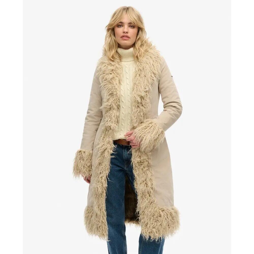 Manteau afghan long avec doublure en fausse fourrure femme Superdry 2/7