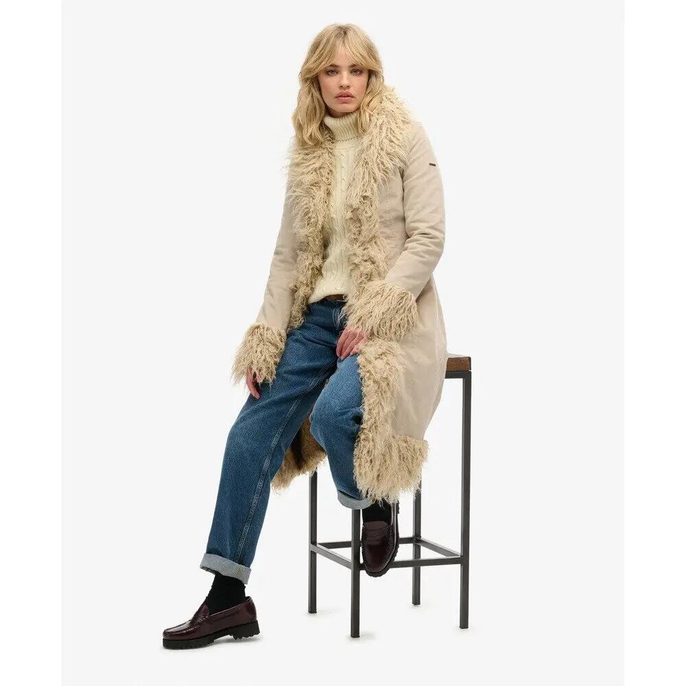 Manteau afghan long avec doublure en fausse fourrure femme Superdry 5/7