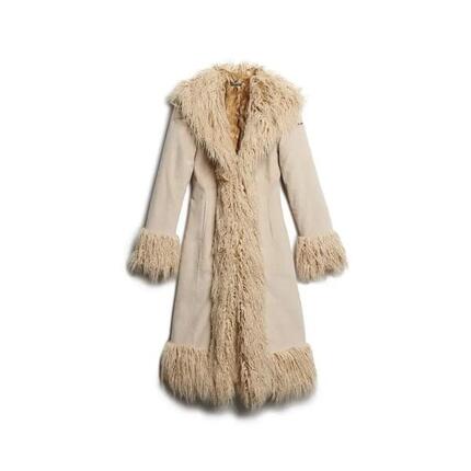 Langer Afghanmantel mit Futter aus Kunstfell für Damen Superdry