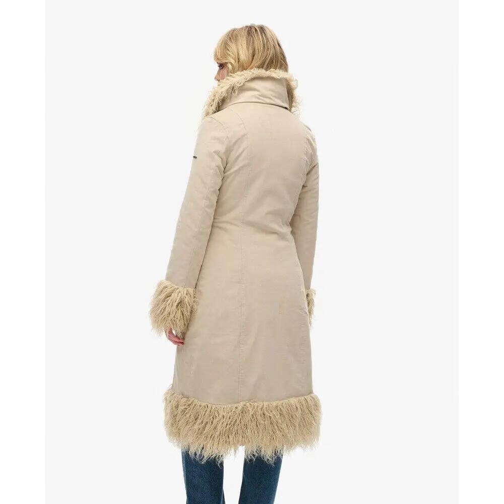Manteau afghan long avec doublure en fausse fourrure femme Superdry 4/7