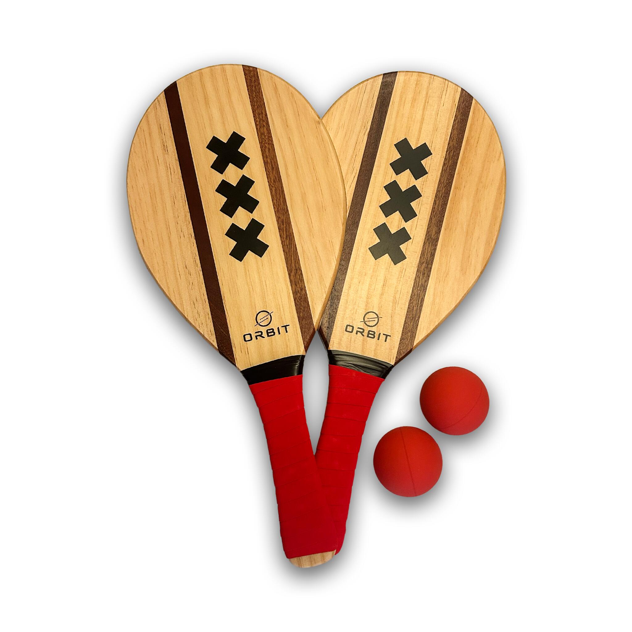 Frescobol - Set 2 raquettes en bois, 2 balles et housse 2/7