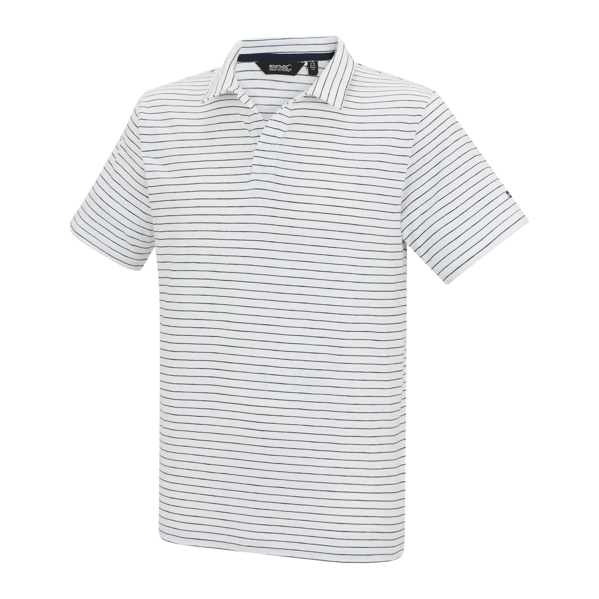 Polo Motif/style À Rayures HADVO Homme (Blanc / Bleu Marine) 3/5