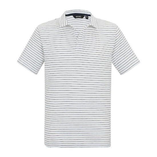Polo Motif/style À Rayures HADVO Homme (Blanc / Bleu Marine)