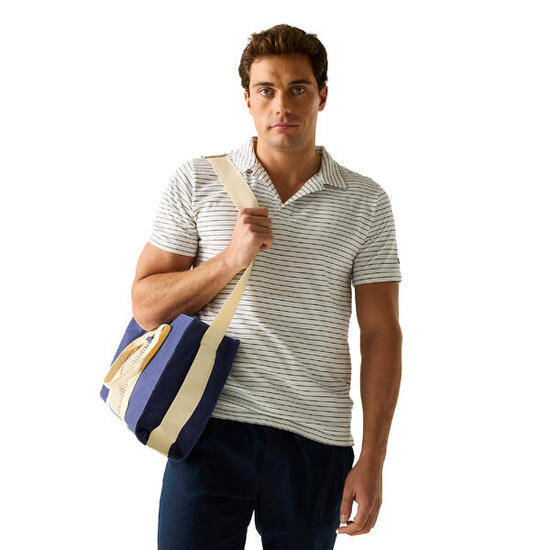 Polo Manches Courtes Motif/style À Rayures HADVO Homme (Blanc / Bleu Marine À