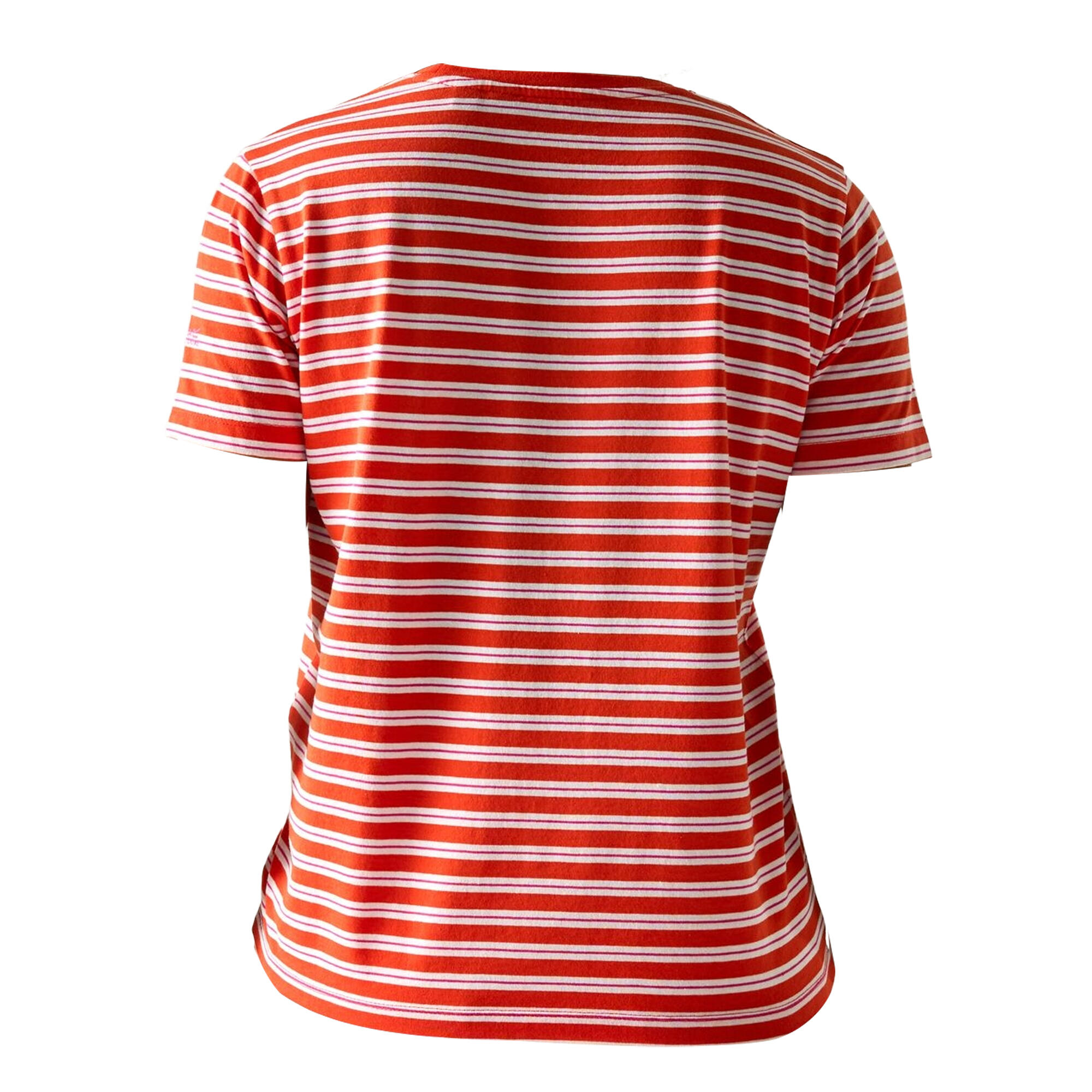 Tshirt Motif/style Rayé BAYLETTA Femme (Orange Sanguine) 2/4