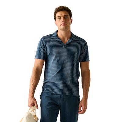 Heren hadvo gestreept poloshirt (wit, marine)