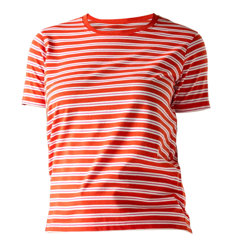 Womens/Ladies Bayletta Striped TShirt (Tangerine Tango)