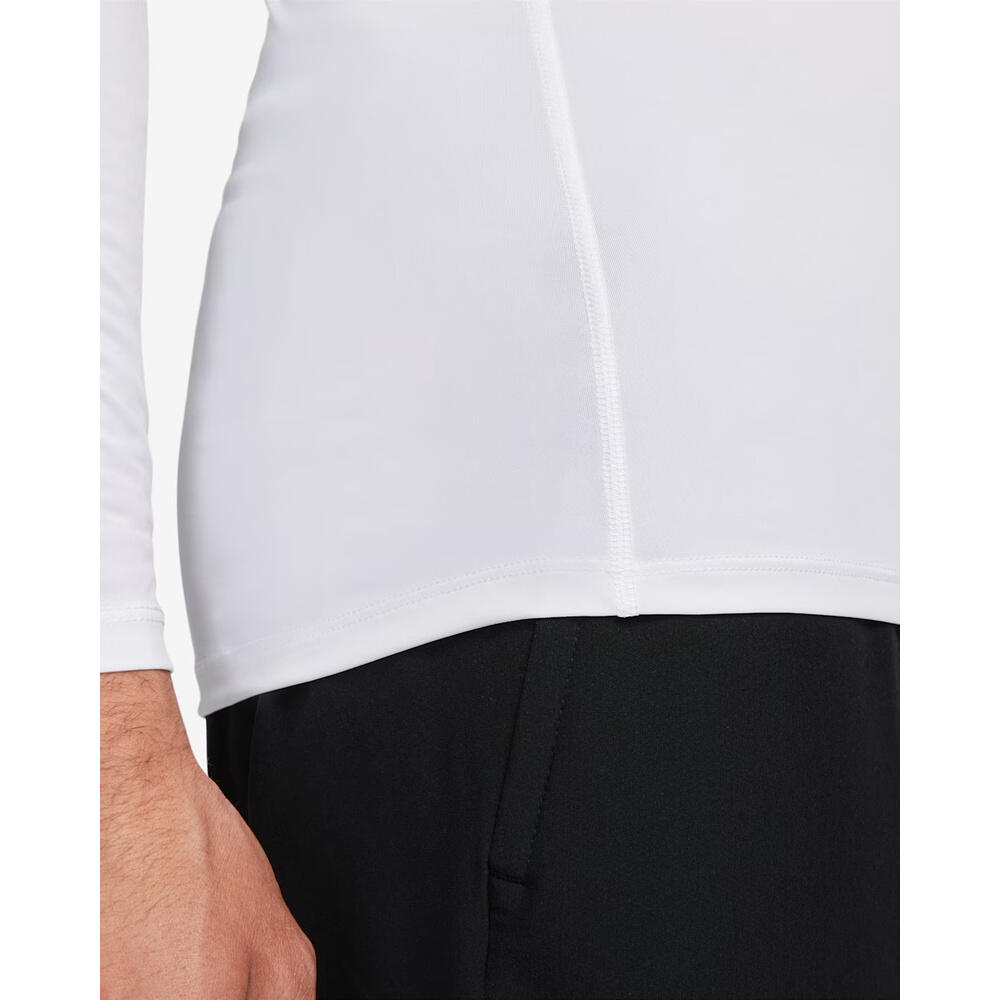 Maglietta Di Base DriFIT Finto Colletto Manica Lunga Uomo Nike Pro Bianco 3/6