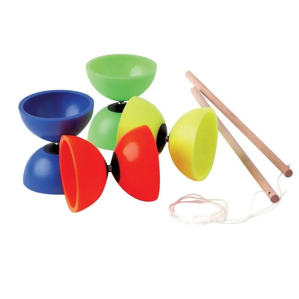 Diabolo pentru Jonglerie 11,5 cm cu Bețe din Lemn 2/2