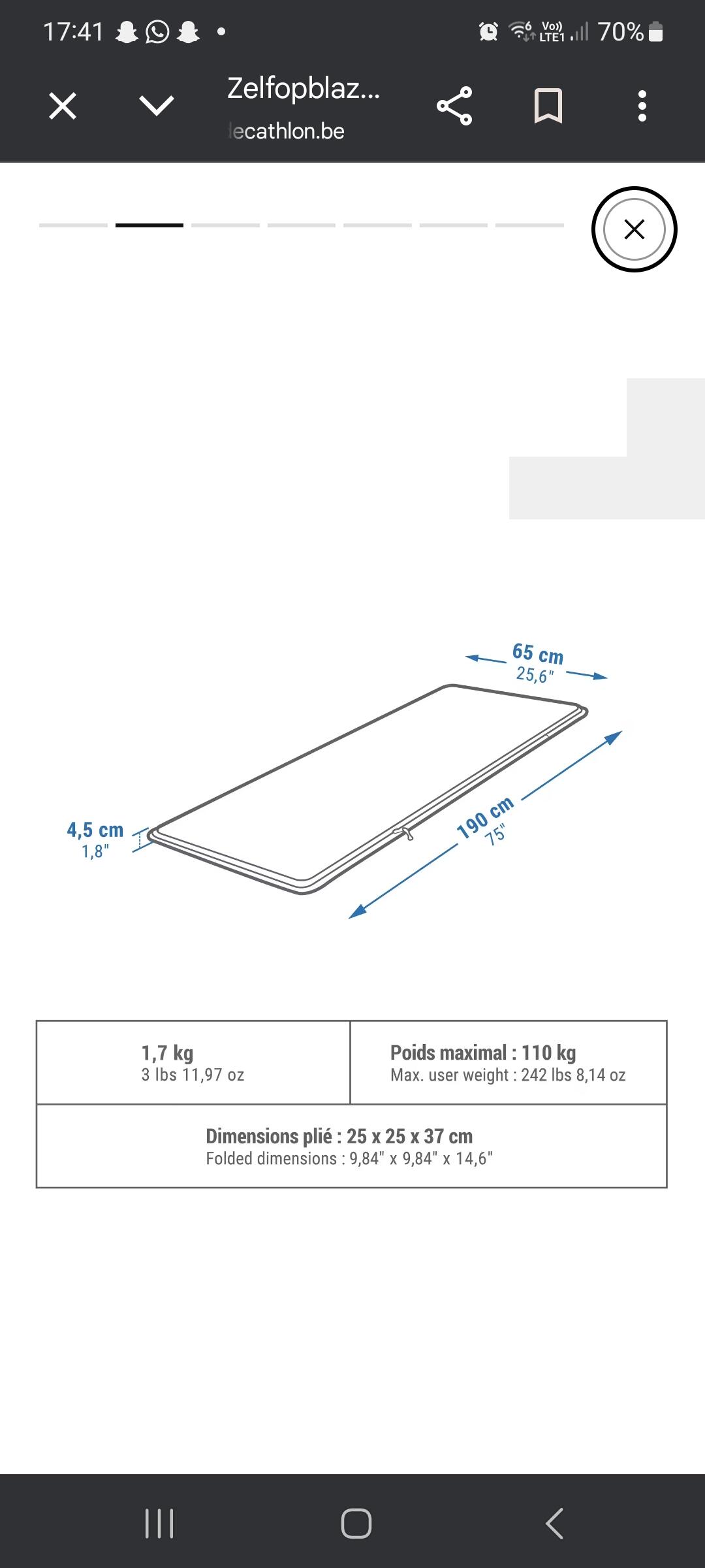 Tussen Particulieren - Kampeermateriaal  zelfopblaasbaar matje 2/2