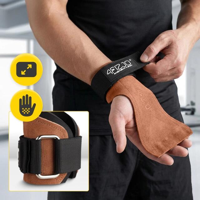 Leder Gymnastik Grips Handprotektoren Klimmzug Fitness 4FIZJO 4/7