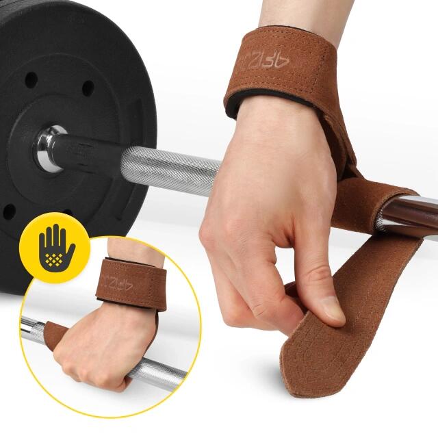 Skórzane paski do podnoszenia ciężarów 4FIZJO Deadlift Straps 6/7