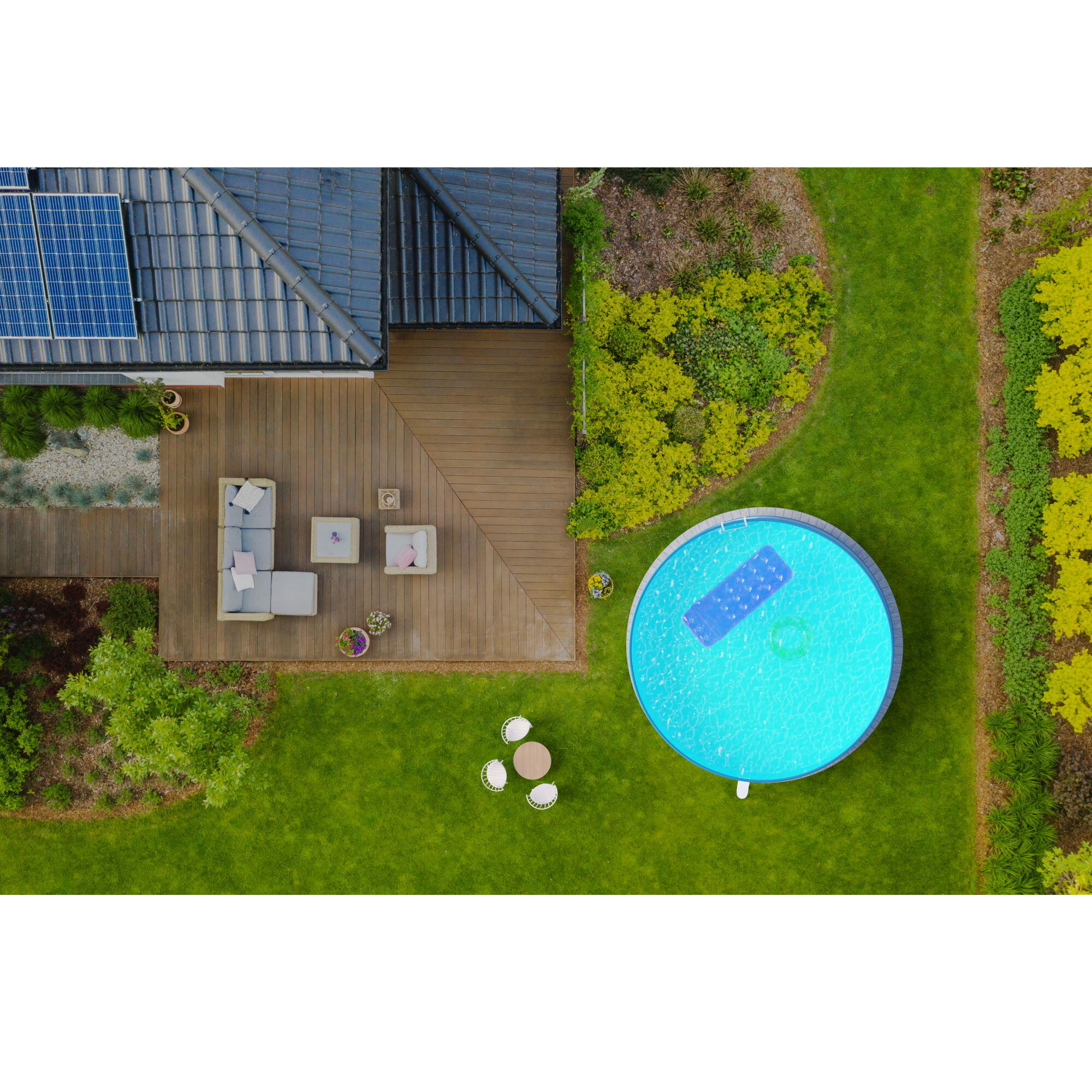 Stahlwandpool rund 450x90cm, Stahl 0,3mm anthrazit, Folie 0,2mm blau 7/7
