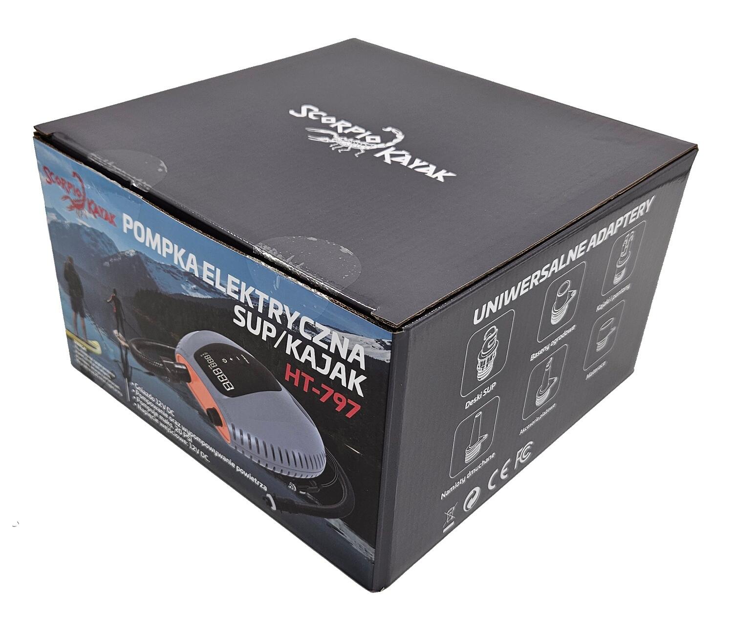 Pompka elektryczna do pompowania kajaka sup Scorpio Kayak HT-797 12V 20PSI 6/6
