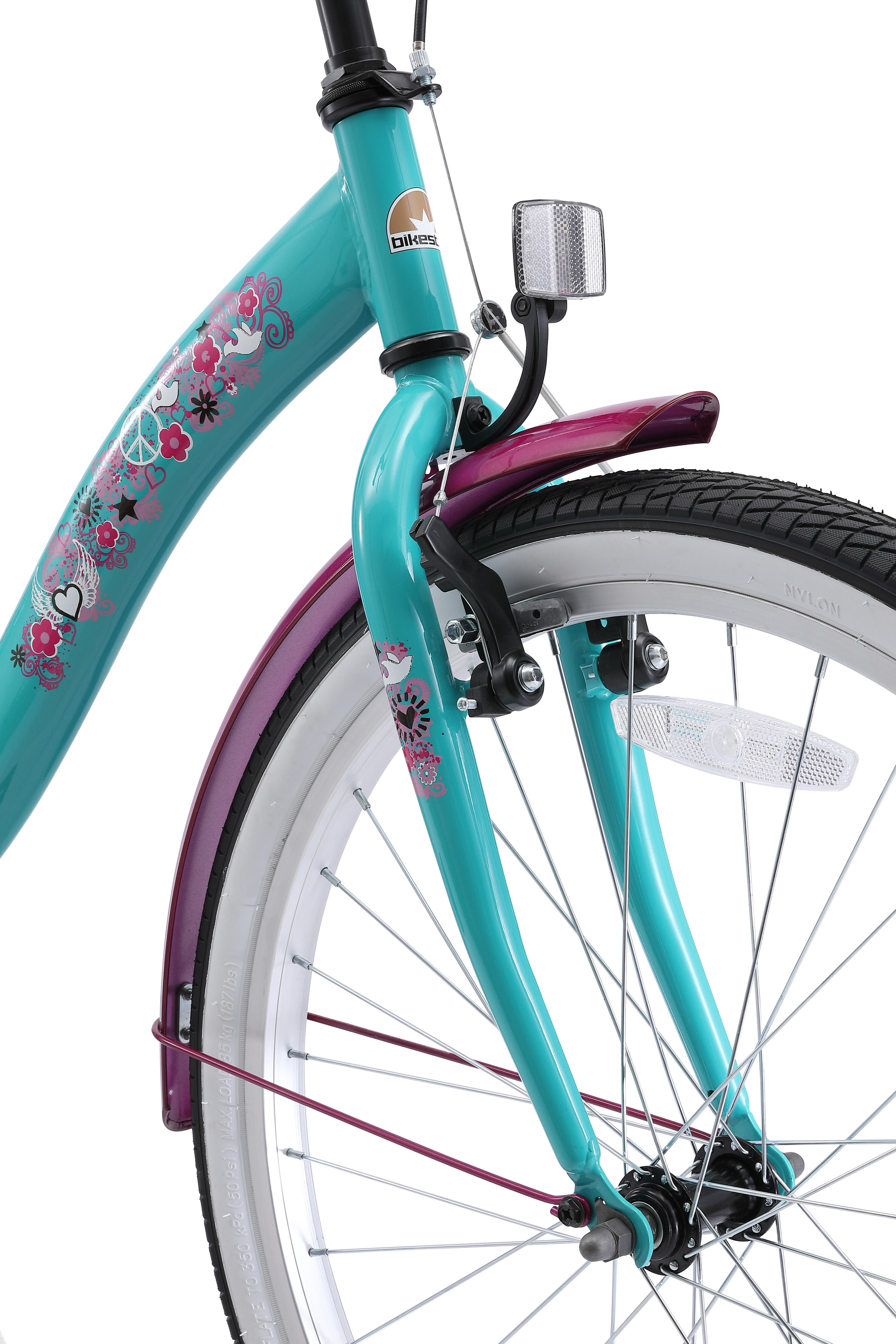 Kinderfiets 24 inch vanaf 8 - 11 jaar, Classic, Berry 6/7