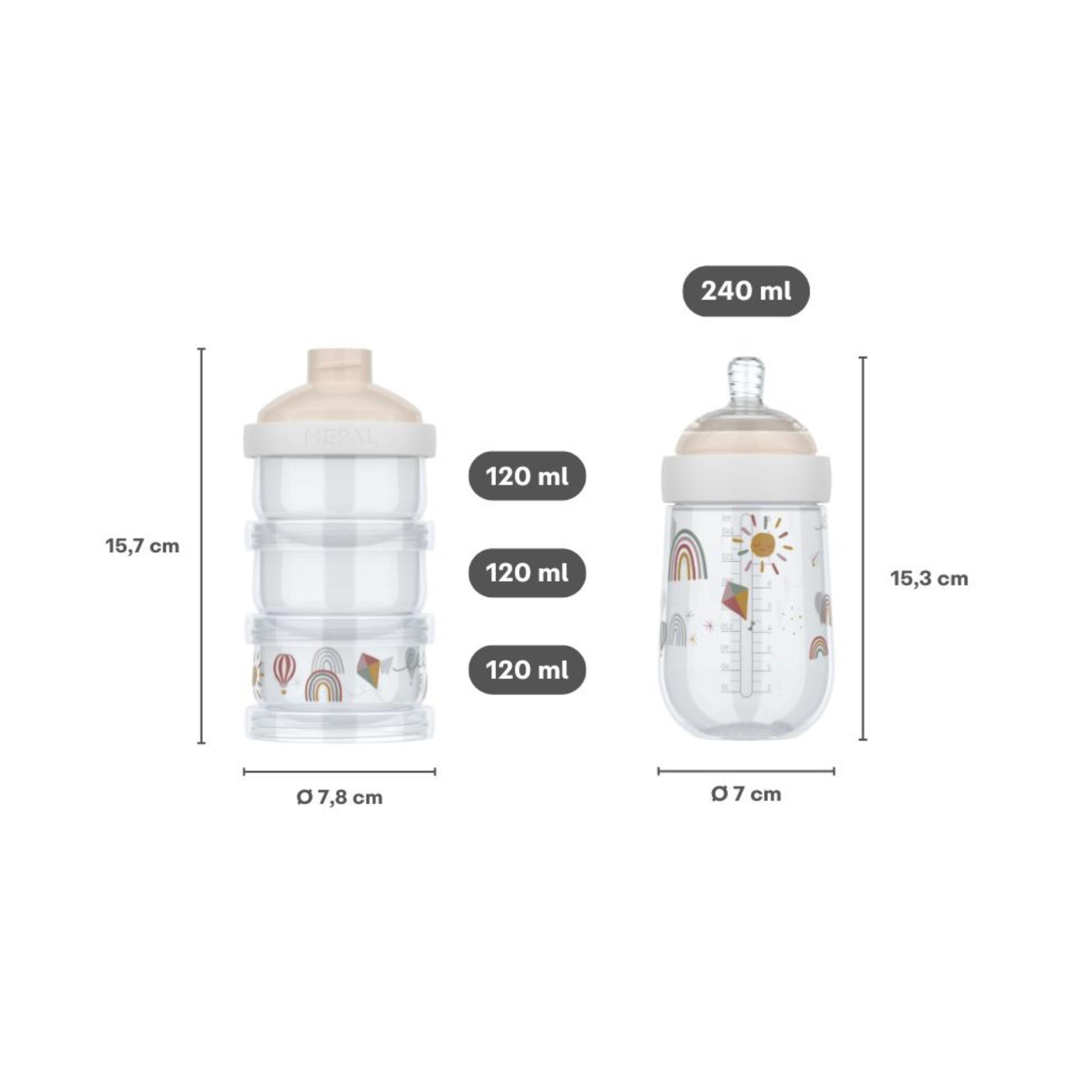 Mepal Mio Milchpulverturm + Babyflasche - Sunshine & Rainbow 2/5