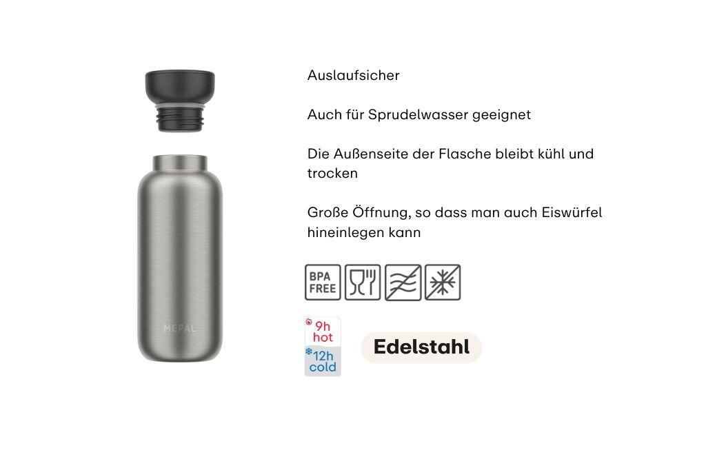 Mepal Ellipse 350 ml Isolierflasche - Nordic black 2/6