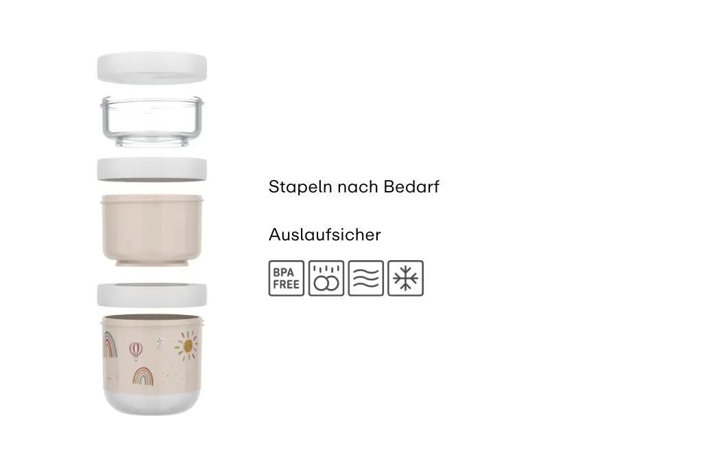 Mepal Mio 550 ml Snackbox stapelbar 3-teilig - Fairy Garden 2/6