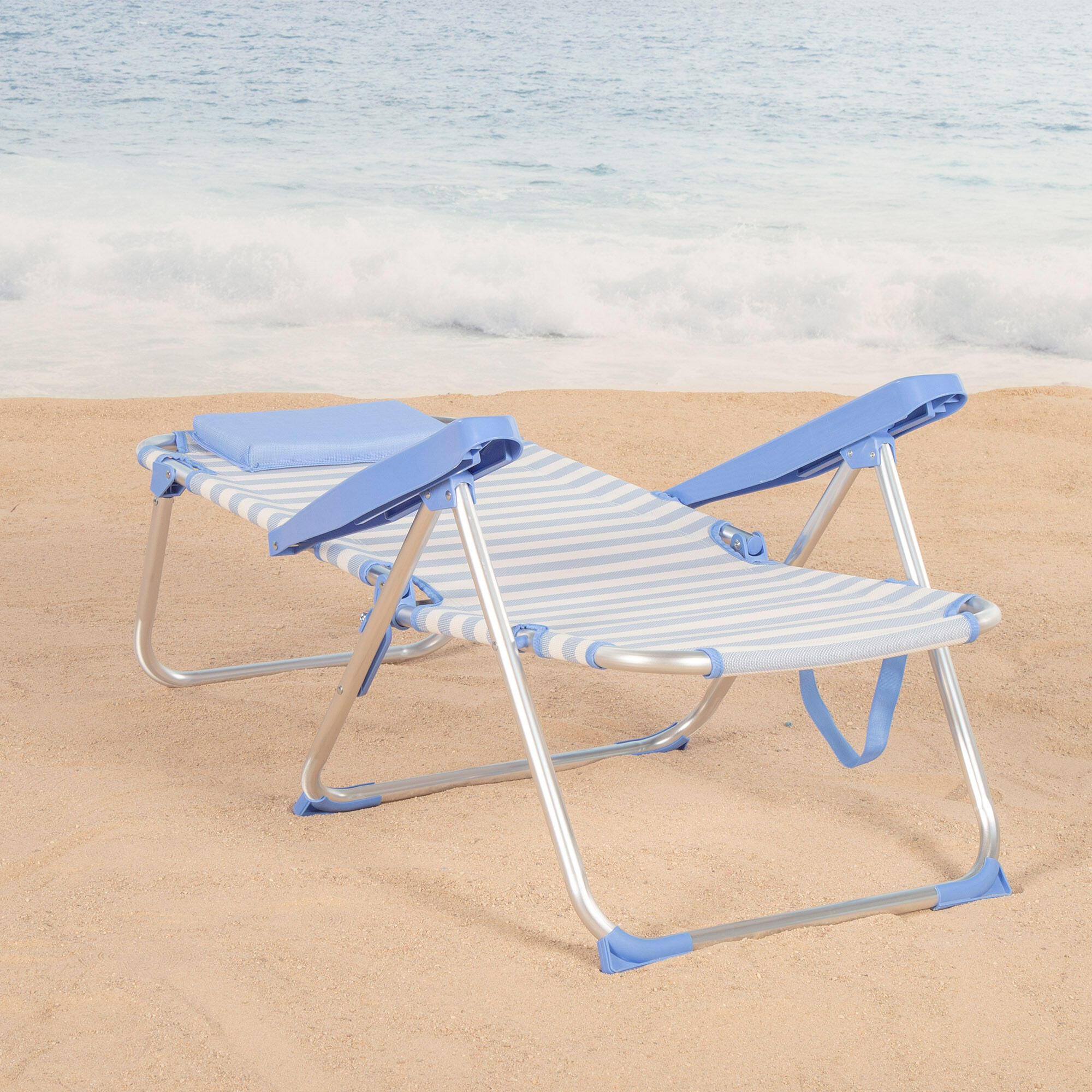 Sedia da spiaggia pieghevole Aktive 48x60x90 cm max. 110 kg 5 posizioni 3/7