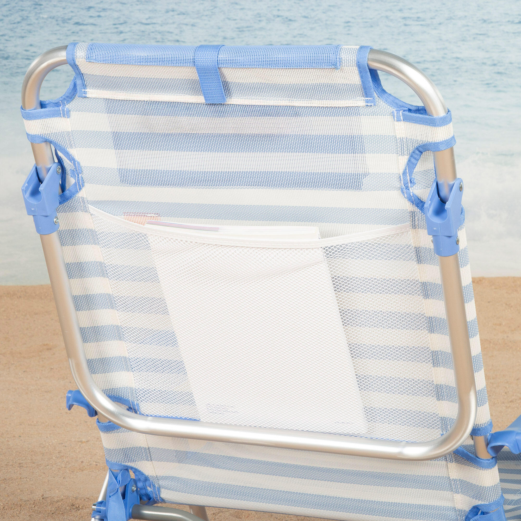 Sedia da spiaggia pieghevole Aktive 51x45x76 cm max. 110 kg 4 posizioni 7/7