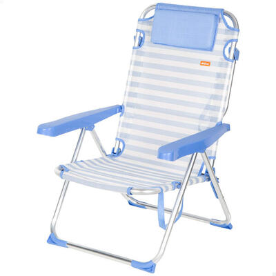 Confezione da 2 sedie da spiaggia alte multiposizione 48x60x90 cm a righe